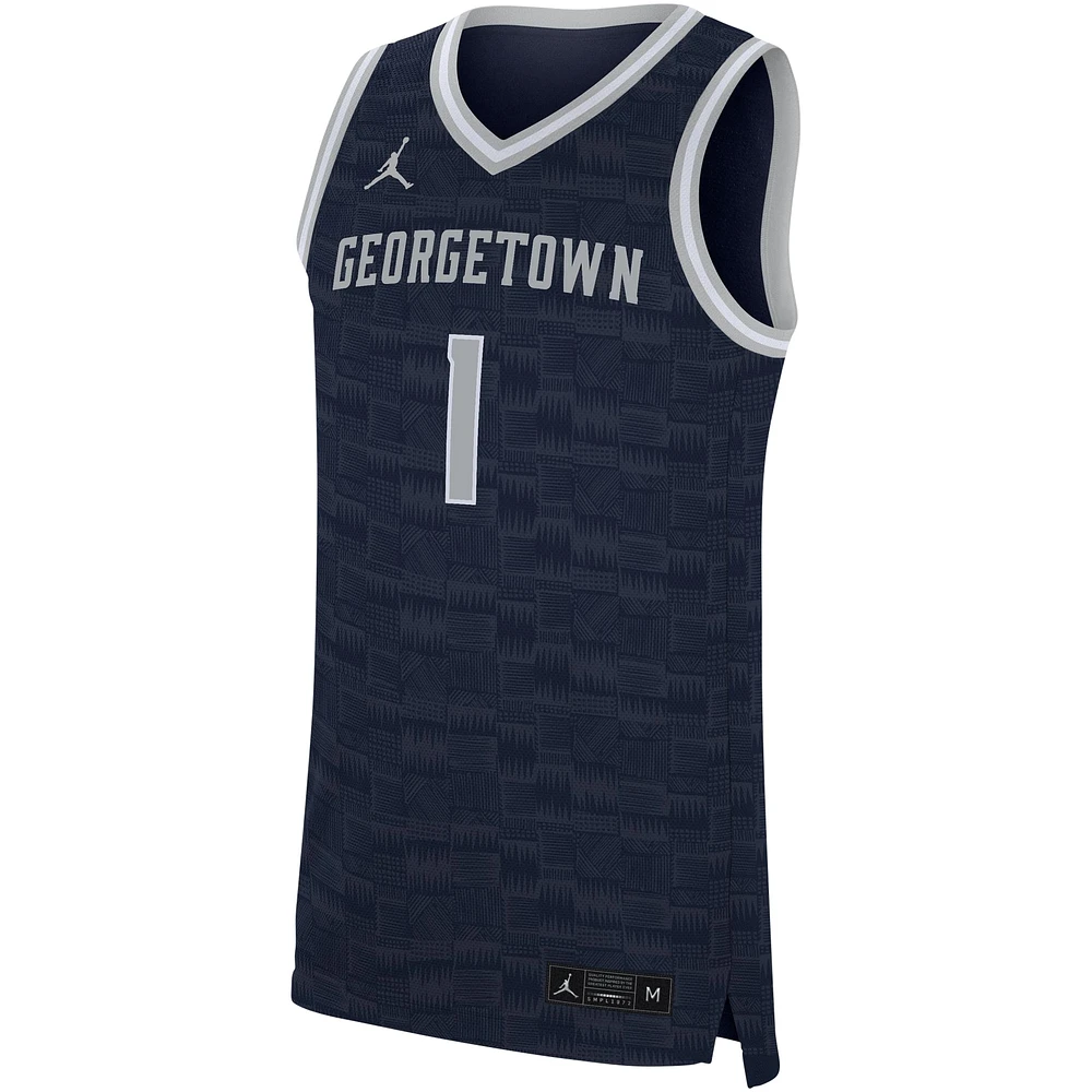 Men's Nike #1 Navy Georgetown Hoyas Replica Jersey