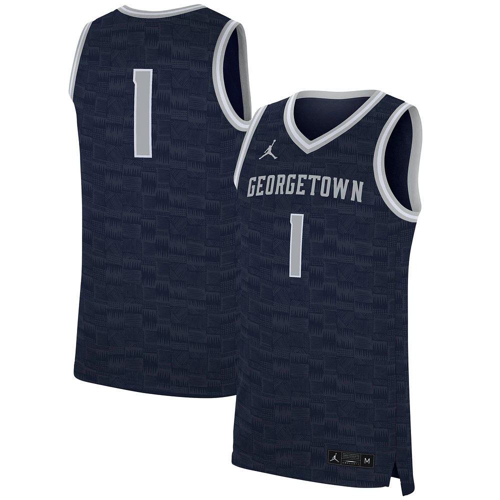 Maillot Nike #1 Georgetown Hoyas Replica pour homme, bleu marine