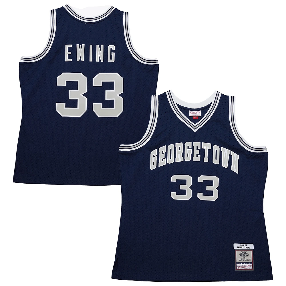 Maillot bleu marine Patrick Ewing Georgetown Hoyas 1983/84 pour homme