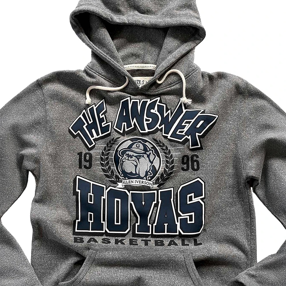 Men's Roots of Fight Allen Iverson Gray Georgetown Hoyas Tri-Blend Pullover Hoodie