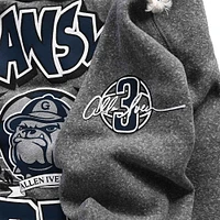 Men's Roots of Fight Allen Iverson Gray Georgetown Hoyas Tri-Blend Pullover Hoodie