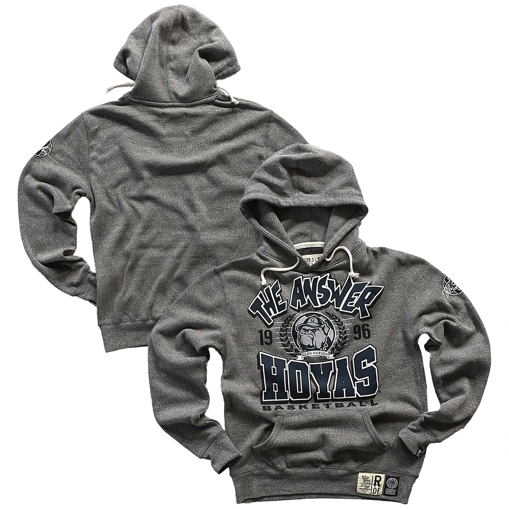 Men's Roots of Fight Allen Iverson Gray Georgetown Hoyas Tri-Blend Pullover Hoodie