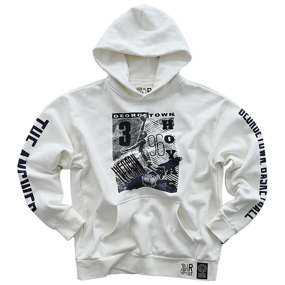 Men's Roots of Fight Allen Iverson White Georgetown Hoyas Heavyweight Pullover Hoodie