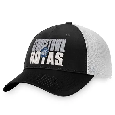 Georgetown Hoyas Top of the World Stockpile Trucker Snapback Hat - Black/White