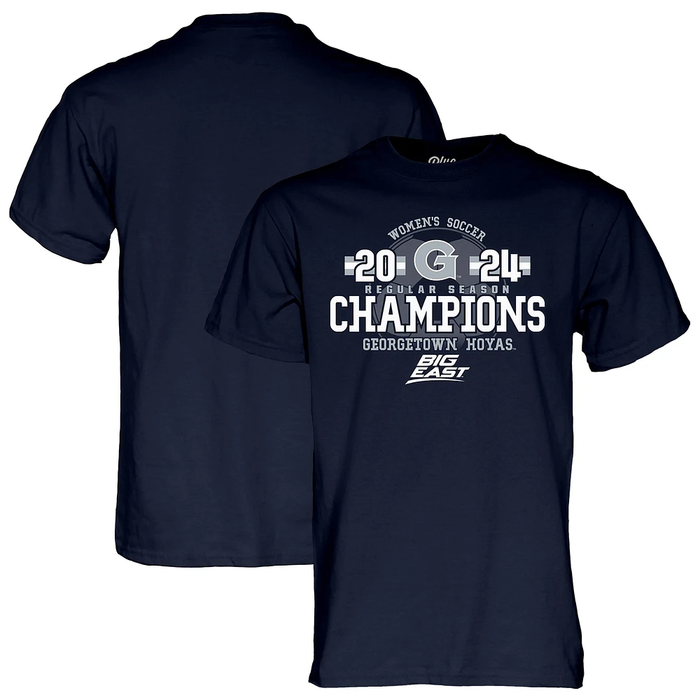 Unisex Blue 84 Navy Georgetown Hoyas 2024 Big East Women's Soccer Regular Season Champions T-Shirt