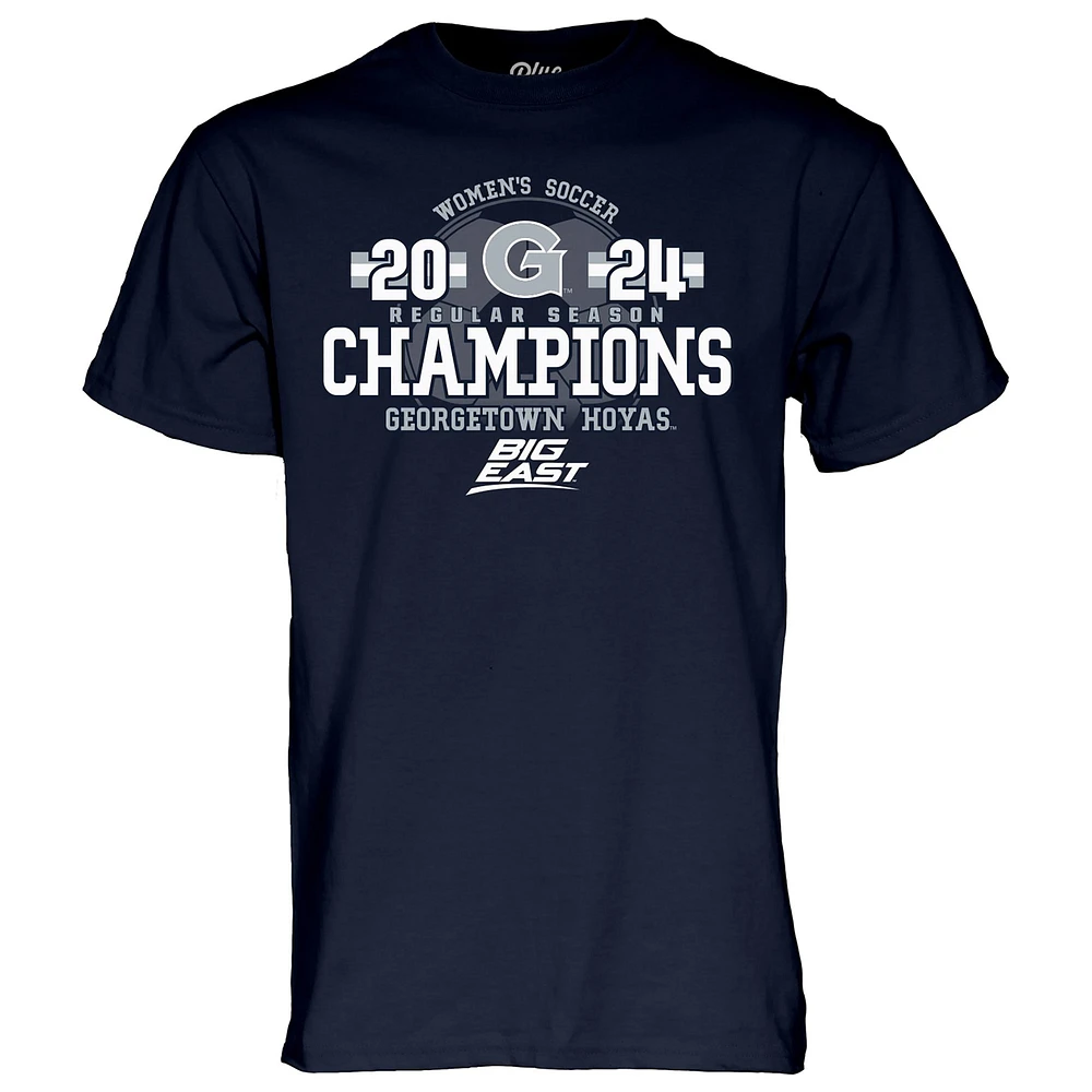 Unisex Blue 84 Navy Georgetown Hoyas 2024 Big East Women's Soccer Regular Season Champions T-Shirt