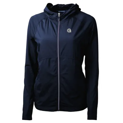 Georgetown Hoyas Cutter & Buck Women's Adapt Eco Knit Full-Zip Jacket - Navy