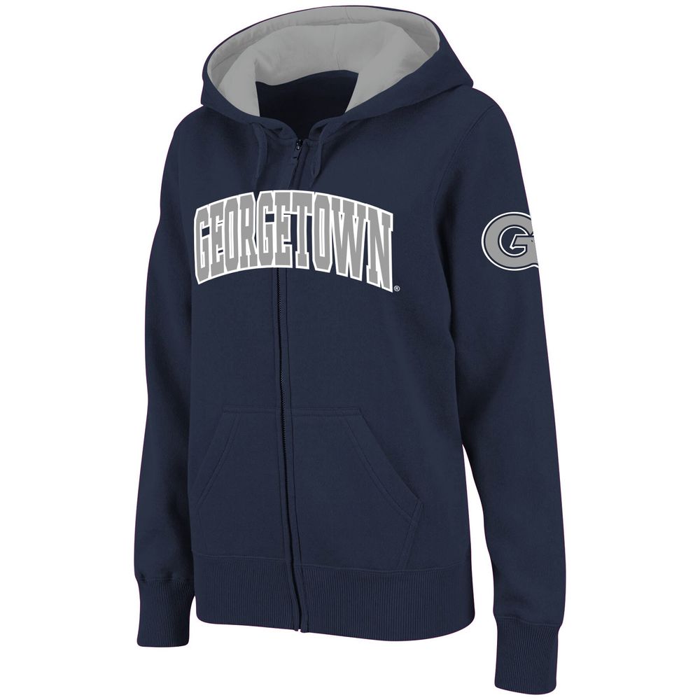 Women's Stadium Athletic Navy Georgetown Hoyas Arched Name Full-Zip Hoodie