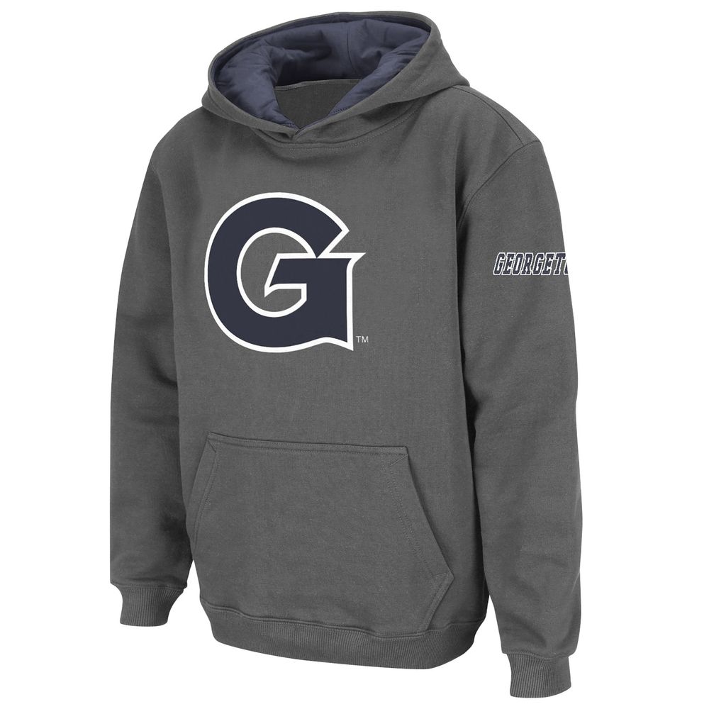 Youth Stadium Athletic Charcoal Georgetown Hoyas Big Logo Pullover Hoodie