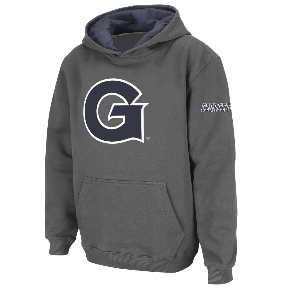 Chandail à capuchon avec gros logo Georgetown Hoyas pour jeunes Stadium Athletic Charcoal