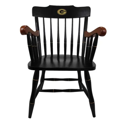 Georgia Bulldogs Captains Chair with Cherry Arms - Black