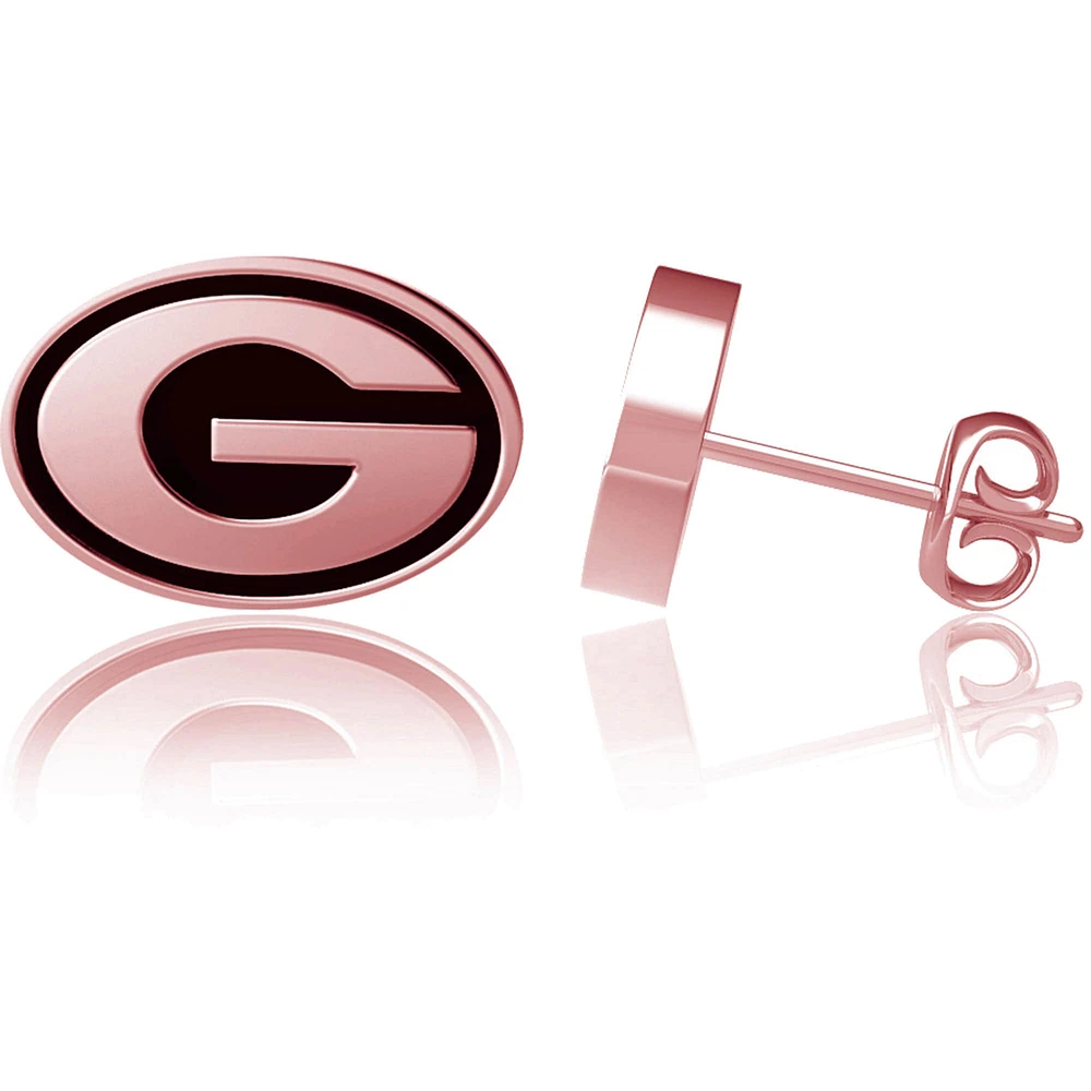 Dayna Designs Georgia Bulldogs Boucles d'oreilles en or rose