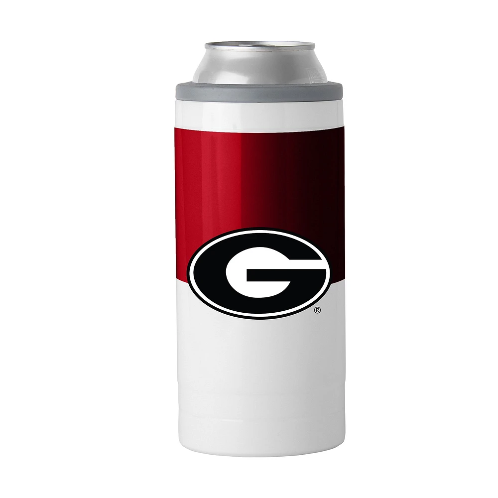 Glacière fine à blocs de couleurs Georgia Bulldogs de 12 oz