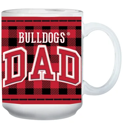 Bouledogues de Géorgie 15 oz. Tasse de fête des pères à carreaux Buffalo