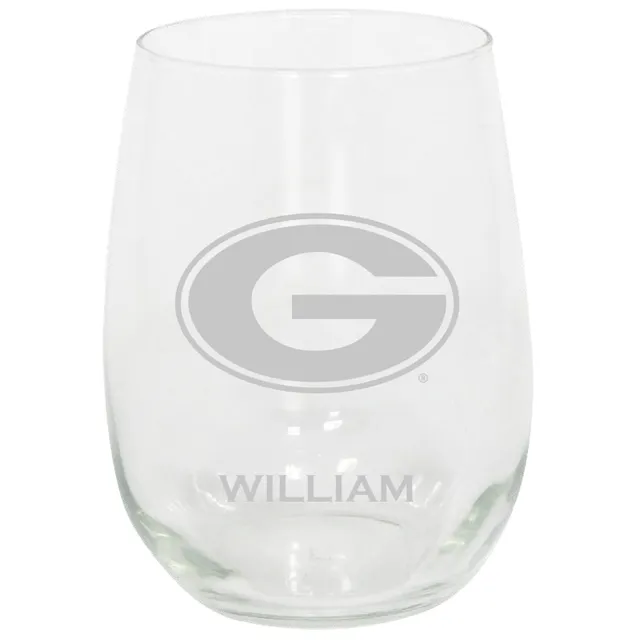 Personalized Large 15 Ounce Stemless Wine Glasses with Greek Designs