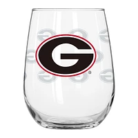 Verre à boisson incurvé avec logo gravé satiné Georgia Bulldogs de 16 oz