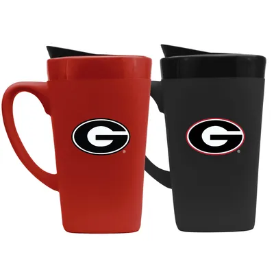 Georgia Bulldogs 16oz. Soft Touch Ceramic Mug with Lid Two-Piece Set