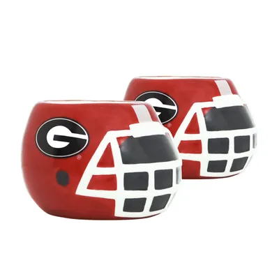 Georgia Bulldogs 2-Piece Ceramic Helmet Planter Set