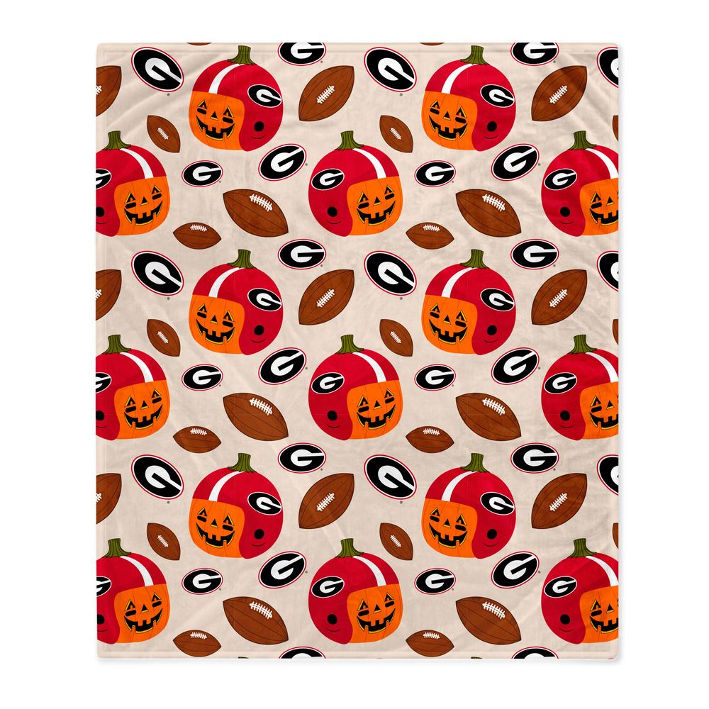 Georgia Bulldogs 60" x 70" Pumpkin Helmet Corral Fleece Blanket