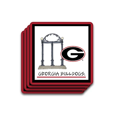 Lot de quatre sous-verres Georgia Bulldogs