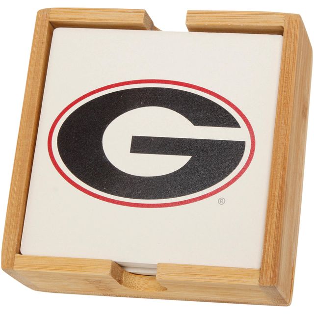 Ensemble de quatre sous-verres carrés Georgia Bulldogs Team Logo