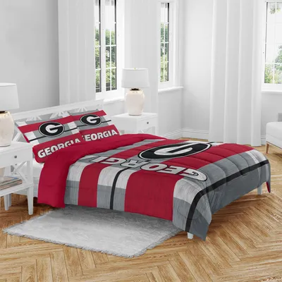 Georgia Bulldogs Heathered Stripe 3-Piece Full/Queen Bed Set