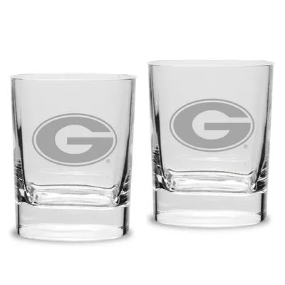 Georgia Bulldogs Set of 2 Square Double Old Fashioned Glasses