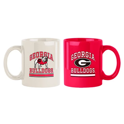 Lot de deux tasses colorées de 15 oz des Georgia Bulldogs