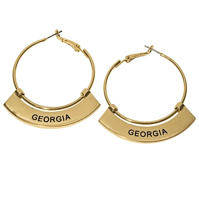 Georgia Bulldogs Weller Gold Hoop Earrings