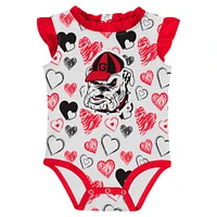 Girls Newborn Red Georgia Bulldogs Happy Hearts  2-Pack Bodysuit Set