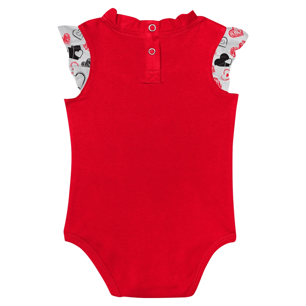 Girls Newborn Red Georgia Bulldogs Happy Hearts  2-Pack Bodysuit Set