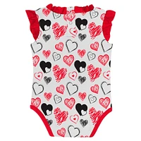 Girls Newborn Red Georgia Bulldogs Happy Hearts  2-Pack Bodysuit Set