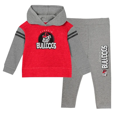 Ensemble sweat à capuche et legging pour filles juvéniles Red Georgia Bulldogs Preschool Clubhouse