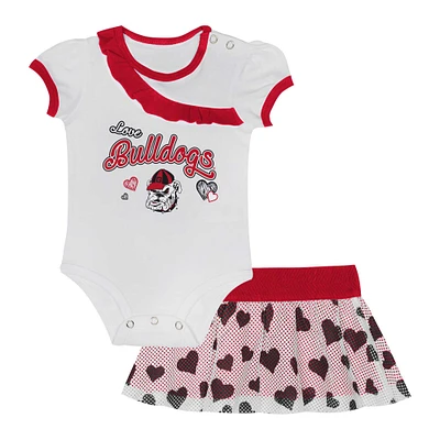 Ensemble body et jupe deux pièces pour nouveau-né bébé Georgia Bulldogs Love My Team