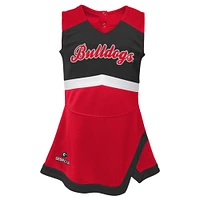 Girls Toddler Red/Black Georgia Bulldogs Two-Piece Cheer Captain Jumper Dress & Bloomers Set