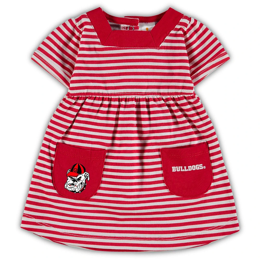 Robe rayée rouge Georgia Bulldogs pour fille avec poches