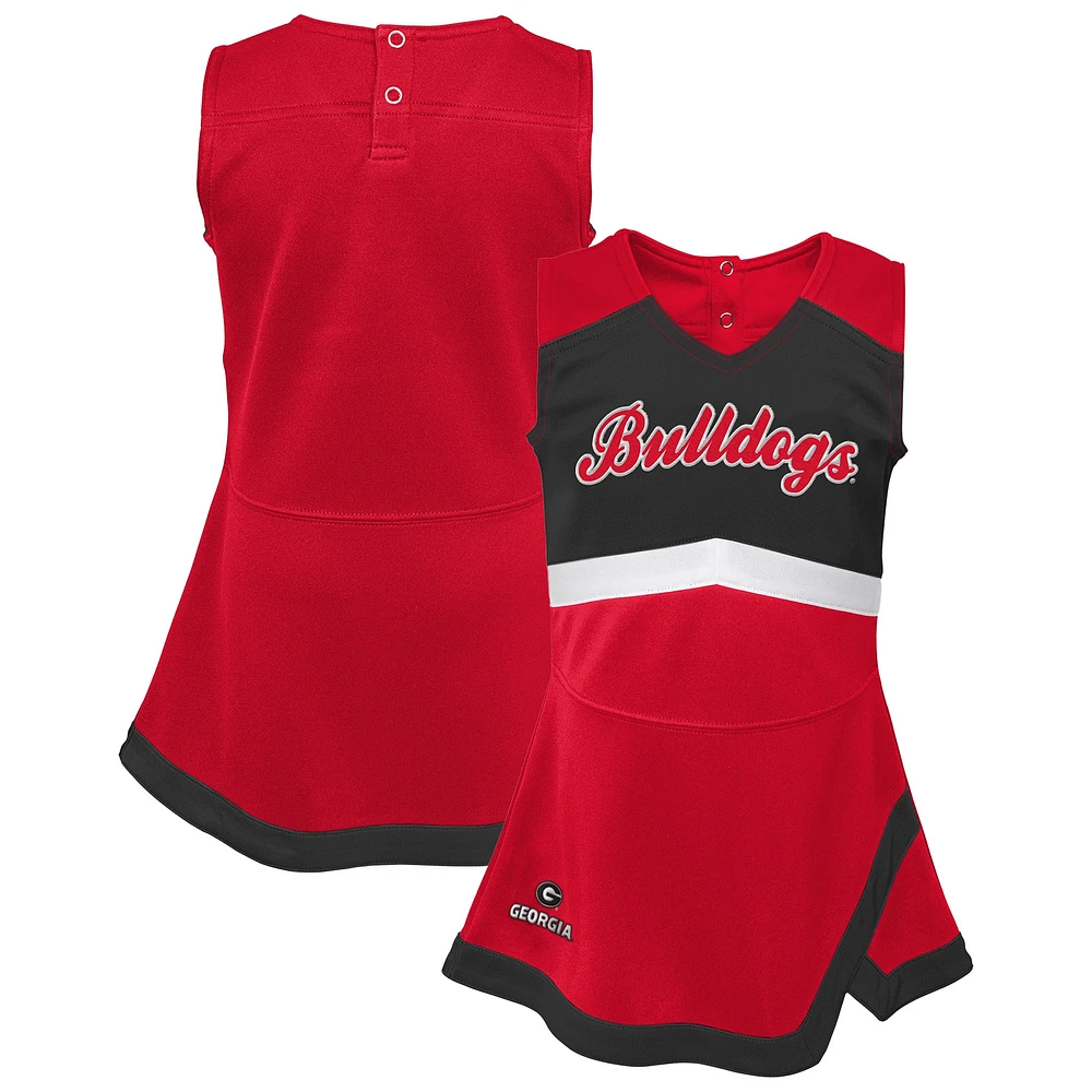 Girls Youth Red Georgia Bulldogs Cheer Captain Jumper Dress