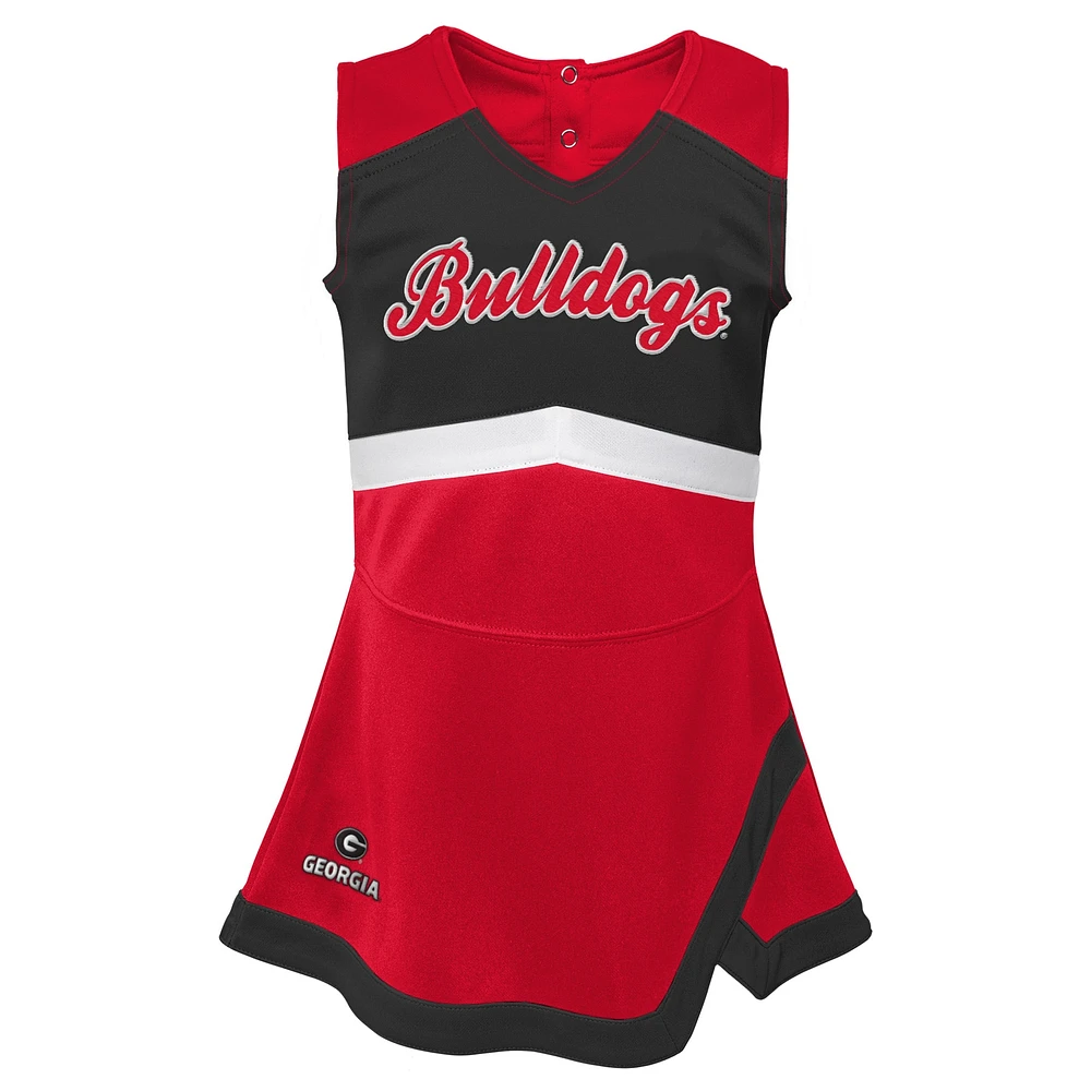 Girls Youth Red Georgia Bulldogs Cheer Captain Jumper Dress