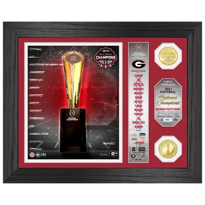 Georgia Bulldogs Highland Mint College Football Playoff 2021 National Champions 13'' x 16'' Banner Bronze Coin Photo Mint