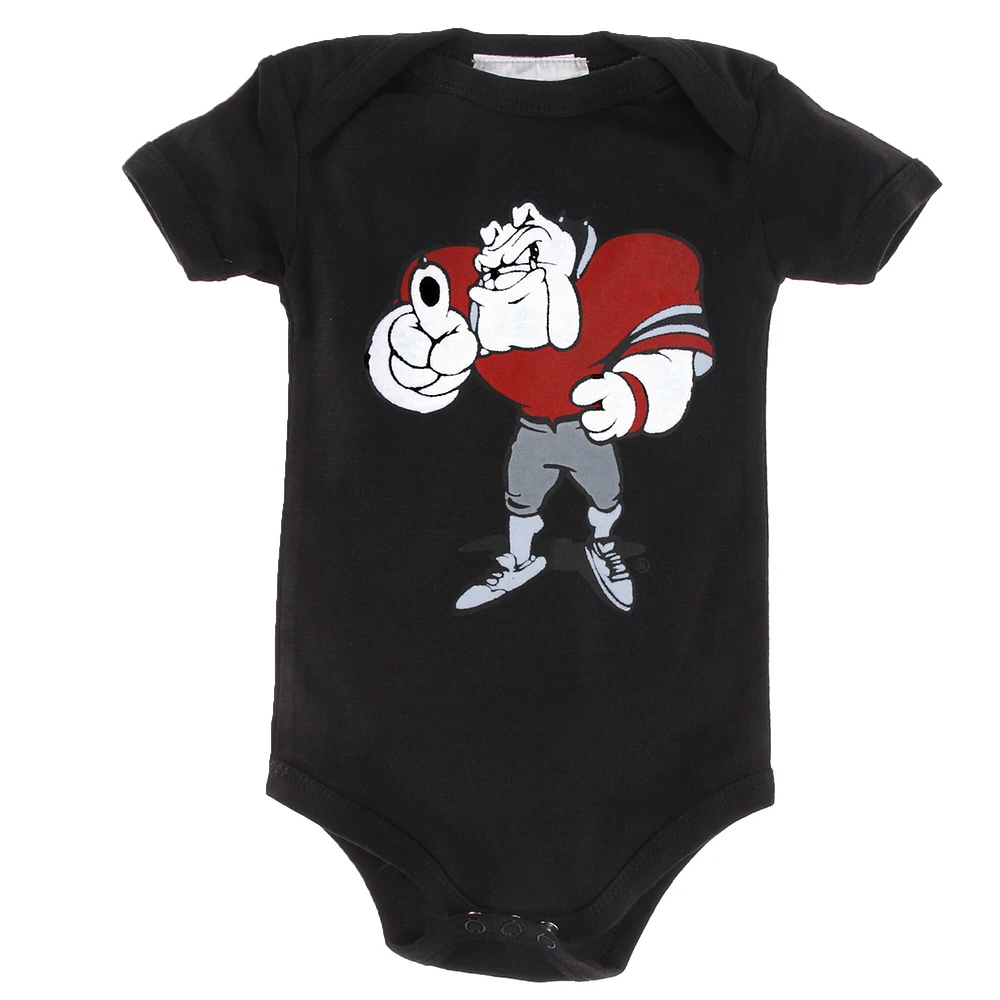 Body noir à gros logo Georgia Bulldogs pour bébé