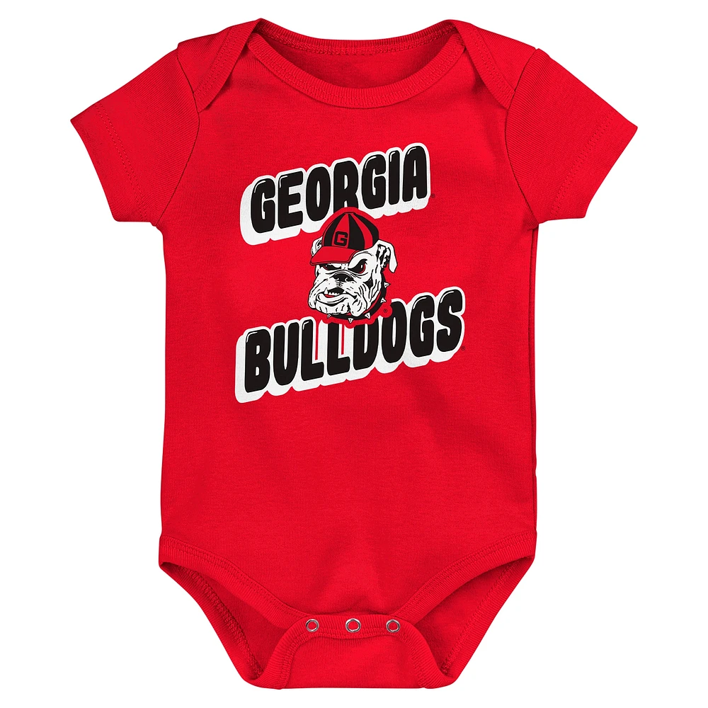 Lot de 3 bodies pour bébé Georgia Bulldogs Sunday Comics