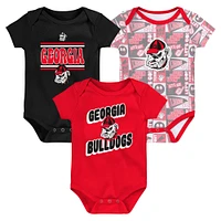 Lot de 3 bodies pour bébé Georgia Bulldogs Sunday Comics