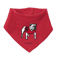 Ensemble de 3 bodys, bavoirs et chaussons Mitchell & Ness pour bébé Georgia Bulldogs, noir/rouge