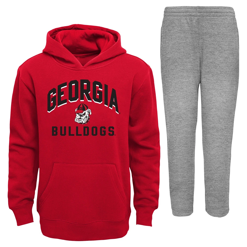 Infant Red/Gray Georgia Bulldogs Play-By-Play Pullover Fleece Hoodie & Pants Set