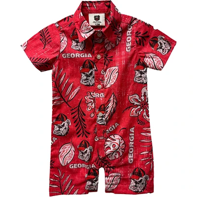 Infant Wes & Willy Red Georgia Bulldogs Vintage Floral Romper