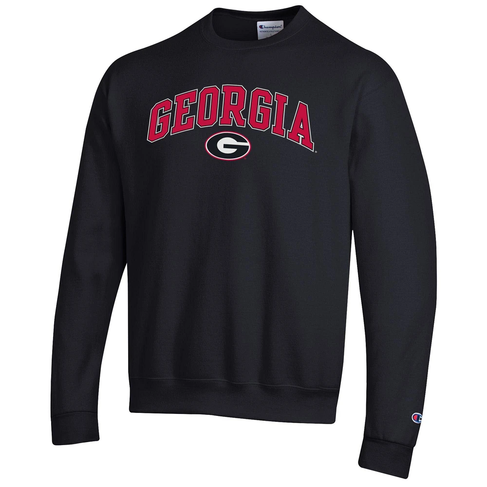 Men's Champion  Black Georgia Bulldogs Arch Over Logo Pullover Sweatshirt