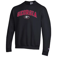 Men's Champion  Black Georgia Bulldogs Arch Over Logo Pullover Sweatshirt