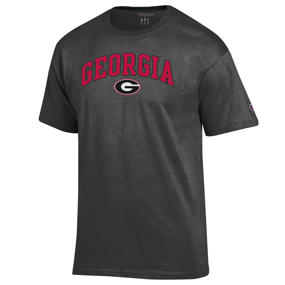 T-shirt à logo Arch Over Champion Charcoal Georgia Bulldogs pour homme