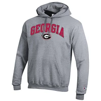 Men's Champion  Heather Gray Georgia Bulldogs Arch Over Logo Pullover Hoodie
