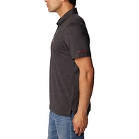 Polo Columbia Heather Black pour homme Georgia Bulldogs Tech Trail Omni-Wick